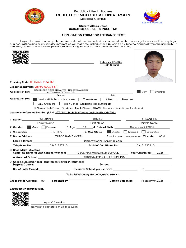 Application Form | PDF