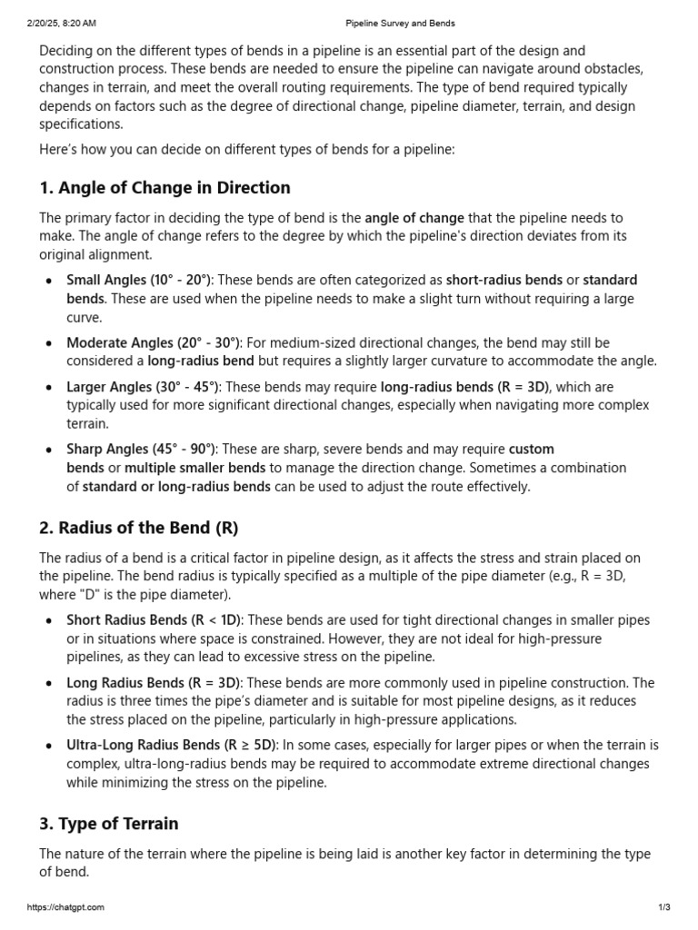 Pipeline Bend Design Guidelines | PDF | Pipe (Fluid Conveyance ...