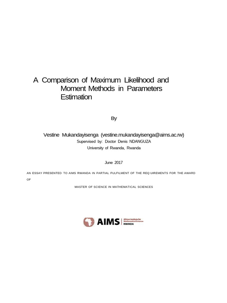 A Comparison of Maximum Likelihood and M | PDF | Estimator | Bias Of An ...