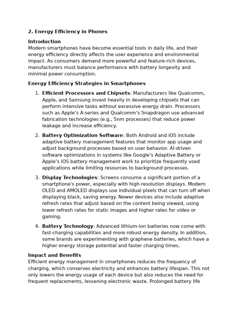Energy Efficiency in Modern Smartphones | PDF | Smartphone | Efficient ...