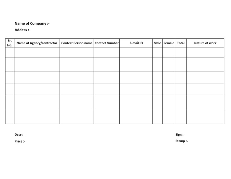 Sub Contractor Details | PDF