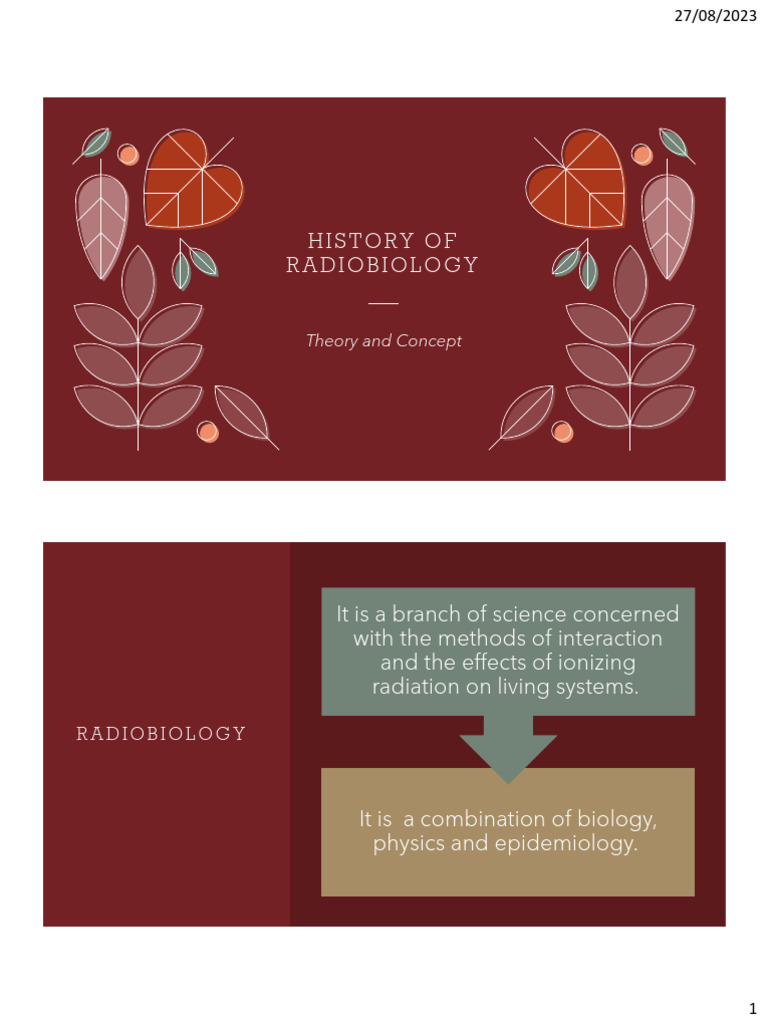 History and Concepts of Radiobiology | PDF
