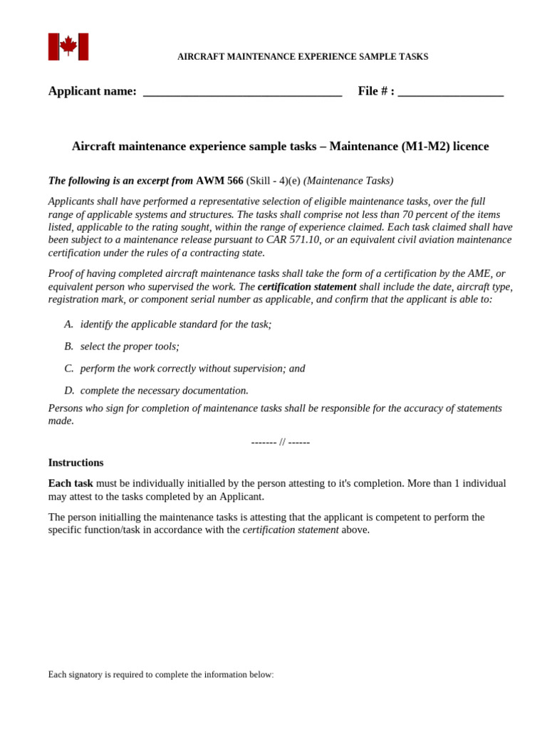 Aircraft Maintenance Experience Tasks | PDF | Helicopter Rotor | Flight ...