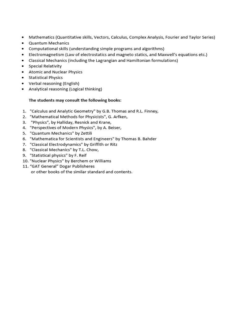 MPhil Test-Info Sample-Paper PUCHEP | PDF | Physics | Mathematical Analysis