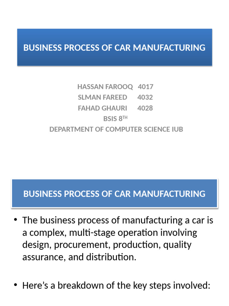 Understanding Car Manufacturing Processes | PDF | Car Dealership | Business