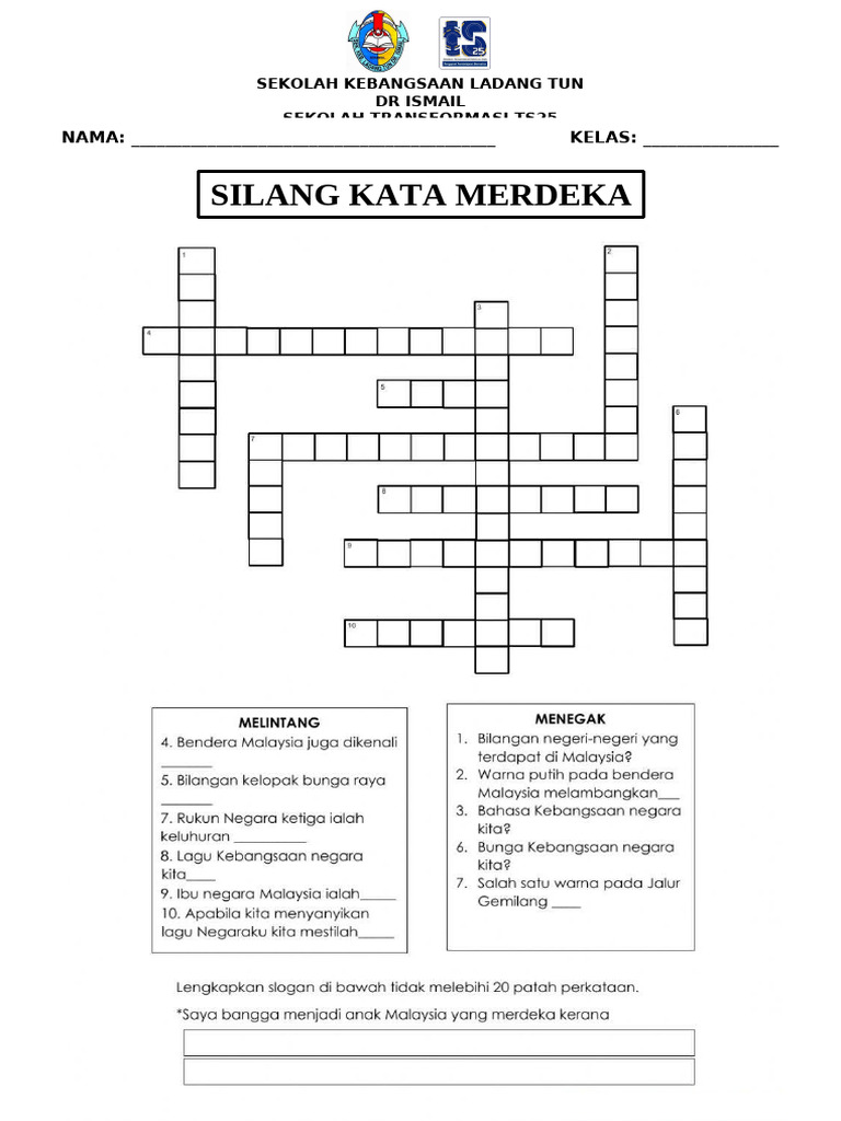 Silang Kata Merdeka T2 | PDF