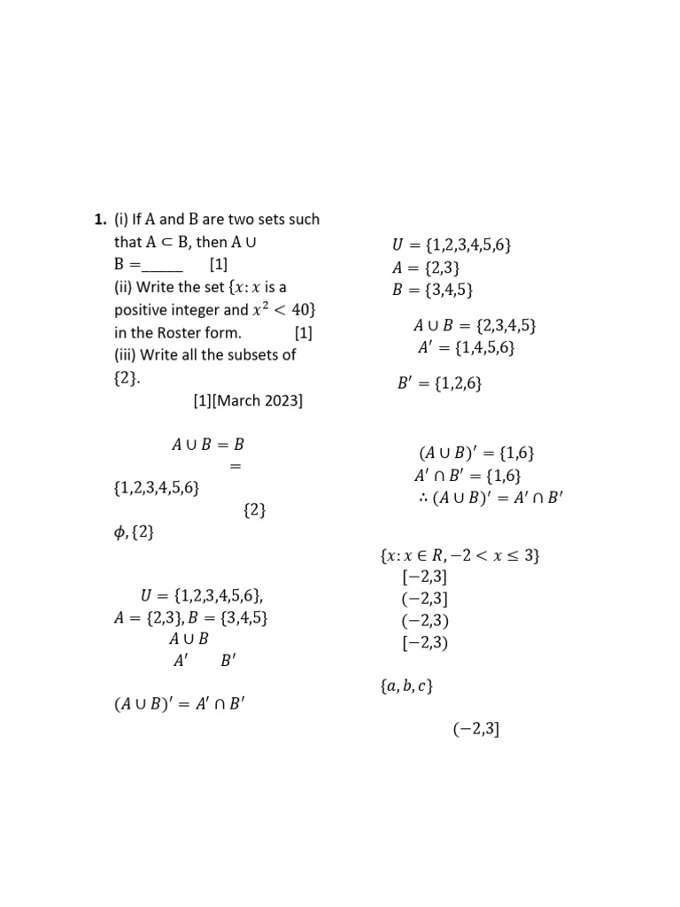 Set Theory Practice Questions | PDF