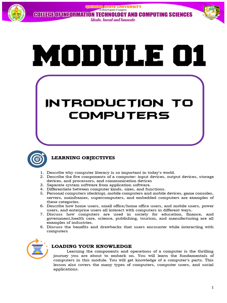 Introduction to Computer Literacy Basics | PDF | Computer Data Storage ...