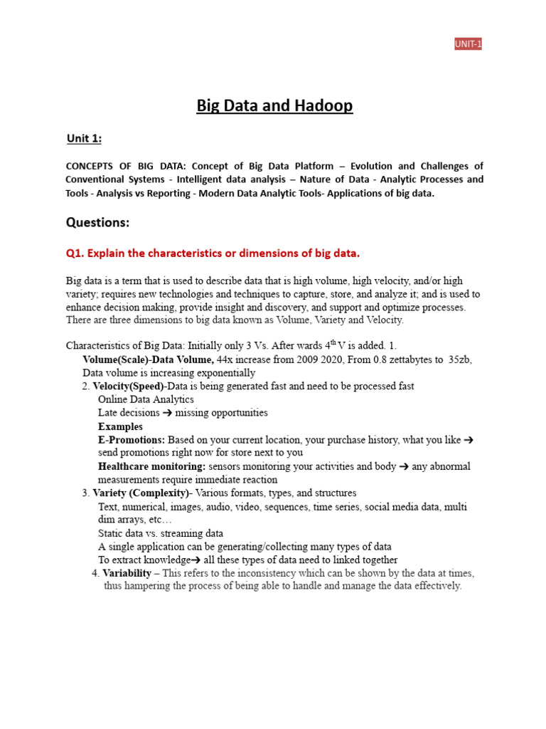 Big Data Concepts and Characteristics | PDF | Big Data | Analytics