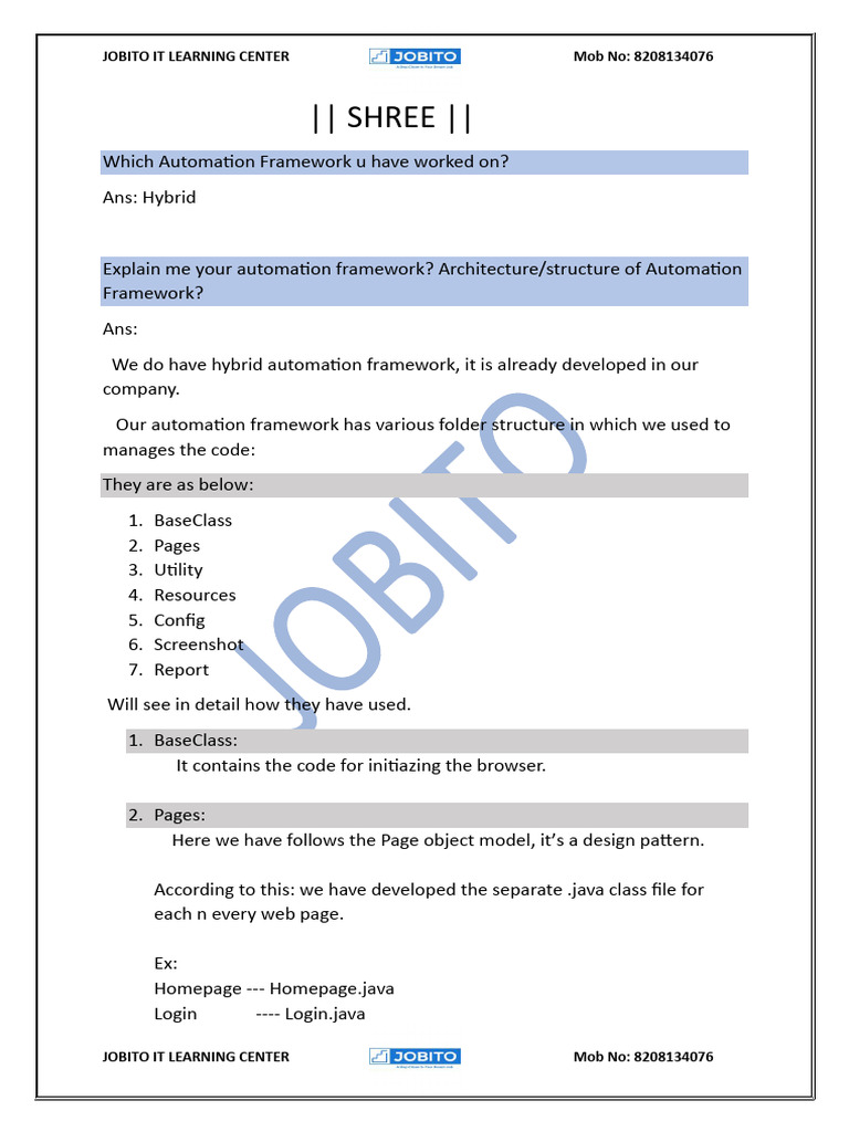 Hybrid Automation Framework Overview | PDF | Method (Computer ...