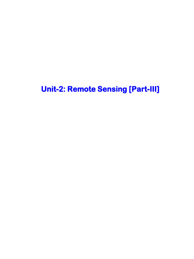 RDGupta PPT GI Remote-Sensing Part-III2 | PDF | Earth Sciences