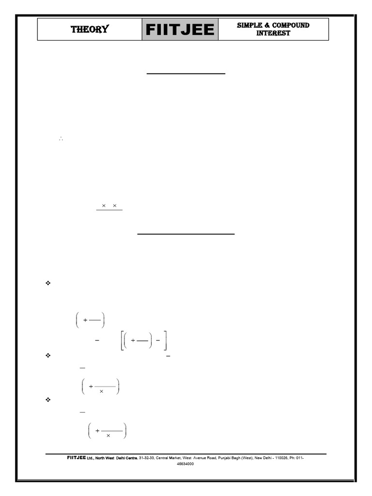 Simple & Compound Interest - Theory | PDF | Interest | Political Economy