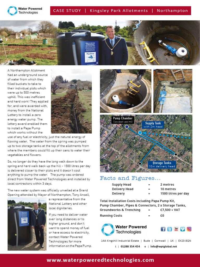 Northampton Allotments Water Pump Case Study | PDF