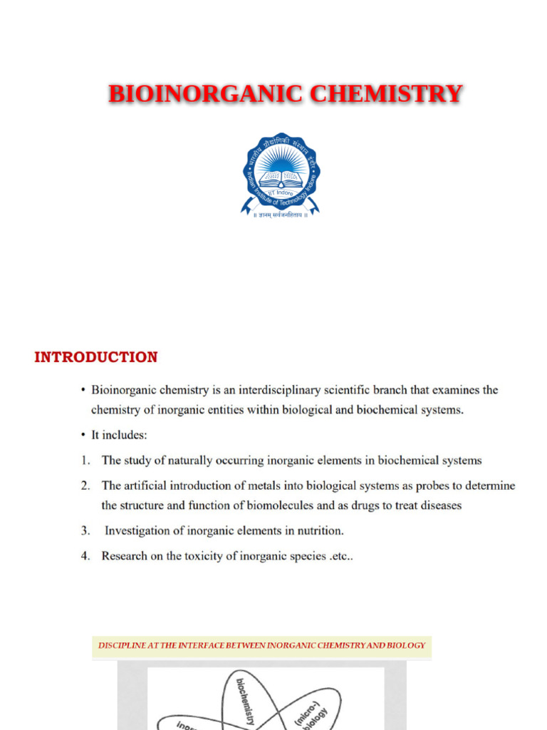 Bioinorganic Chemistry 290621 | PDF | Sodium | Cell Biology