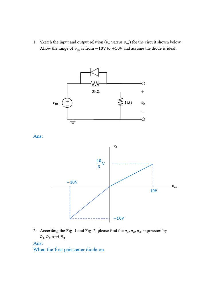 Circuit Analysis and Zener Diode Calculations | PDF | Diode ...