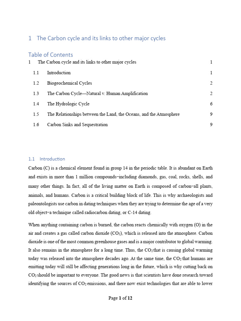 Understanding the Carbon Cycle Dynamics | PDF | Carbon Cycle | Water Cycle