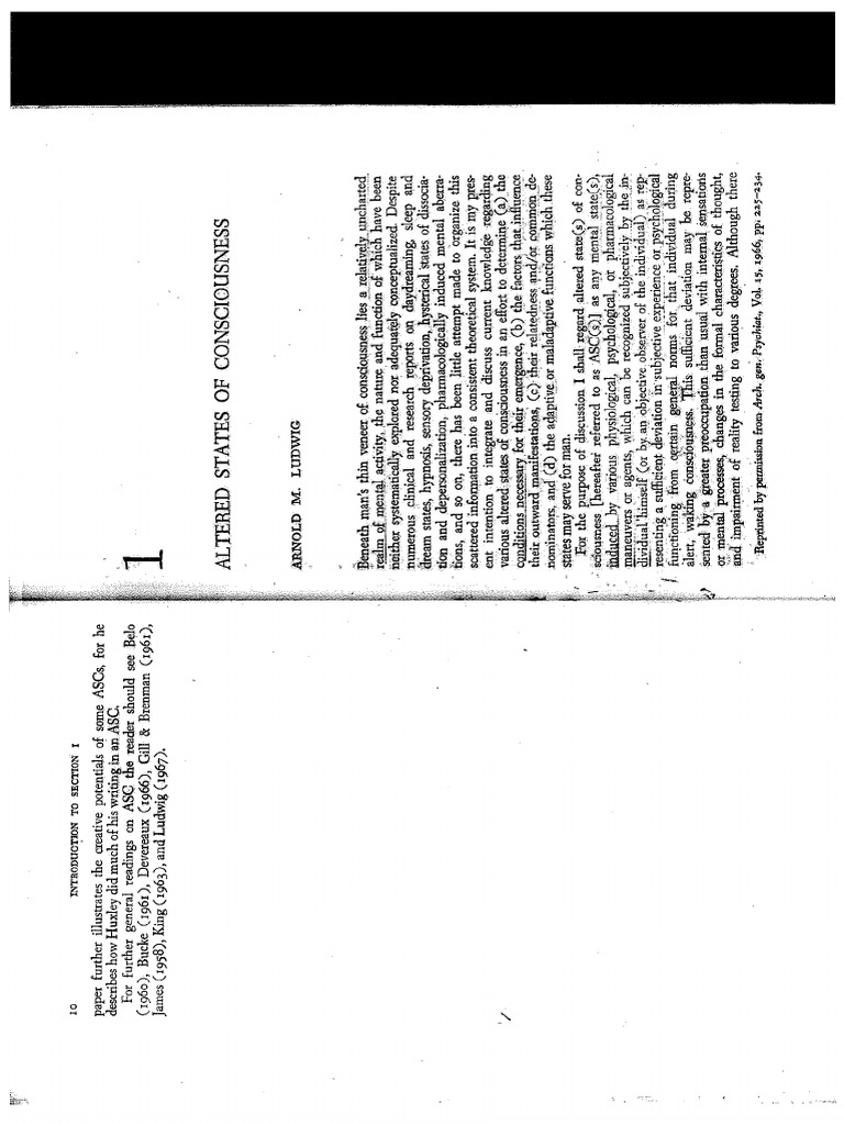 Altered States of Consciousness - Ludwig | PDF