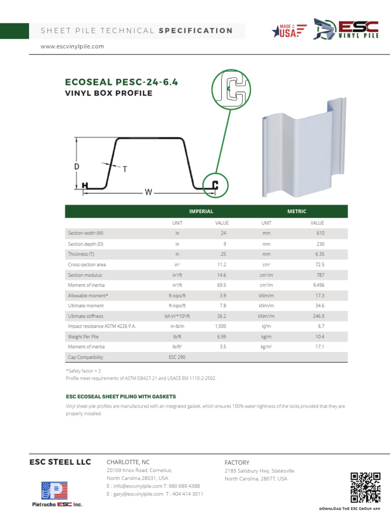 Vinyl Sheet Pile Specs | PDF | Building Engineering | Structural ...