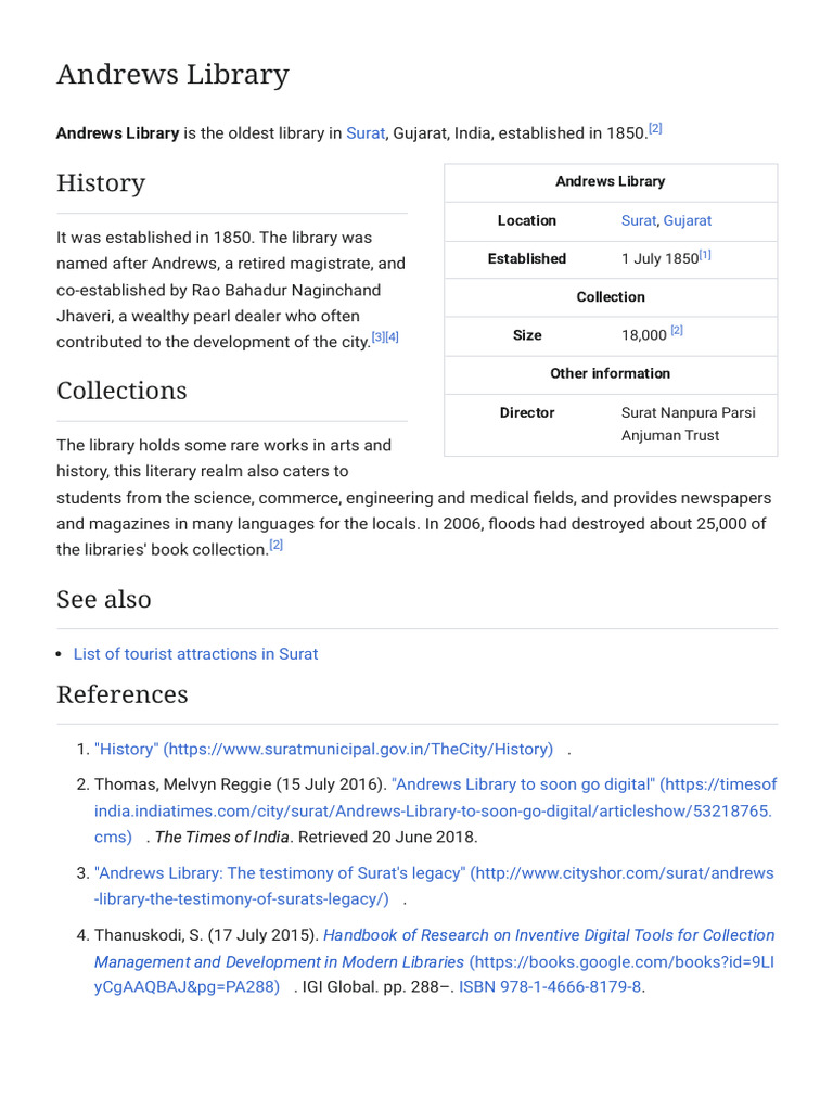 Surat's Historic Andrews Library | PDF