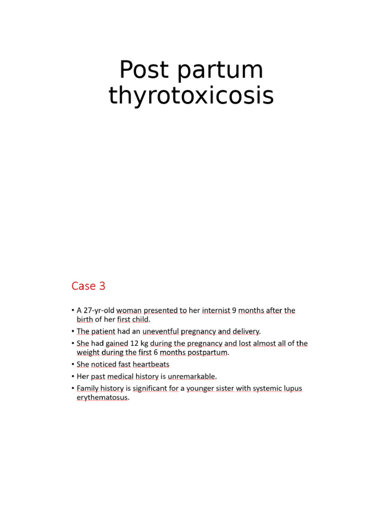 Postpartum Thyrotoxicosis Overview Pdf
