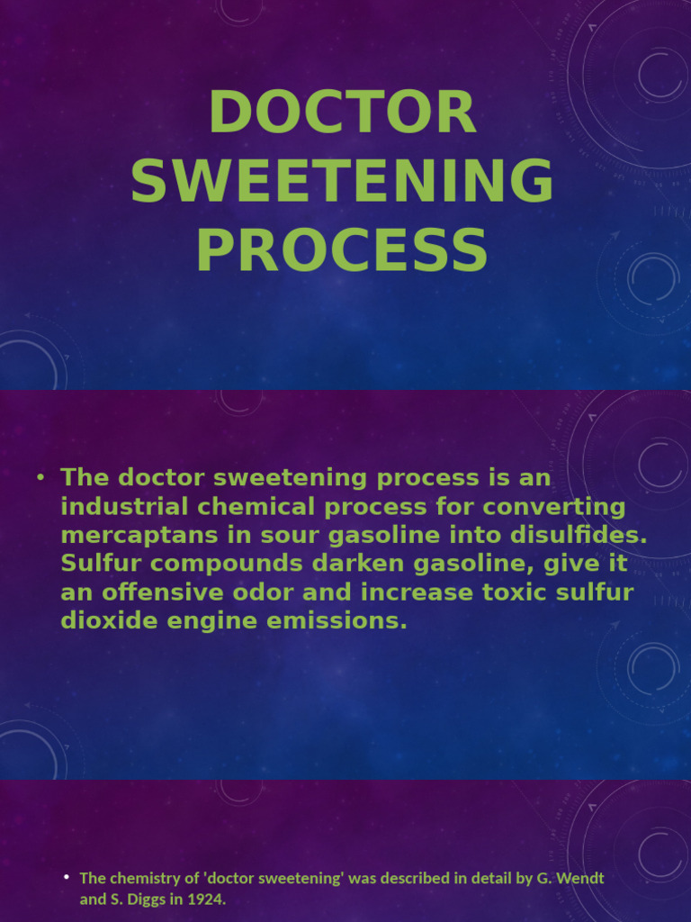 Doctor Sweetening Process Explained | PDF