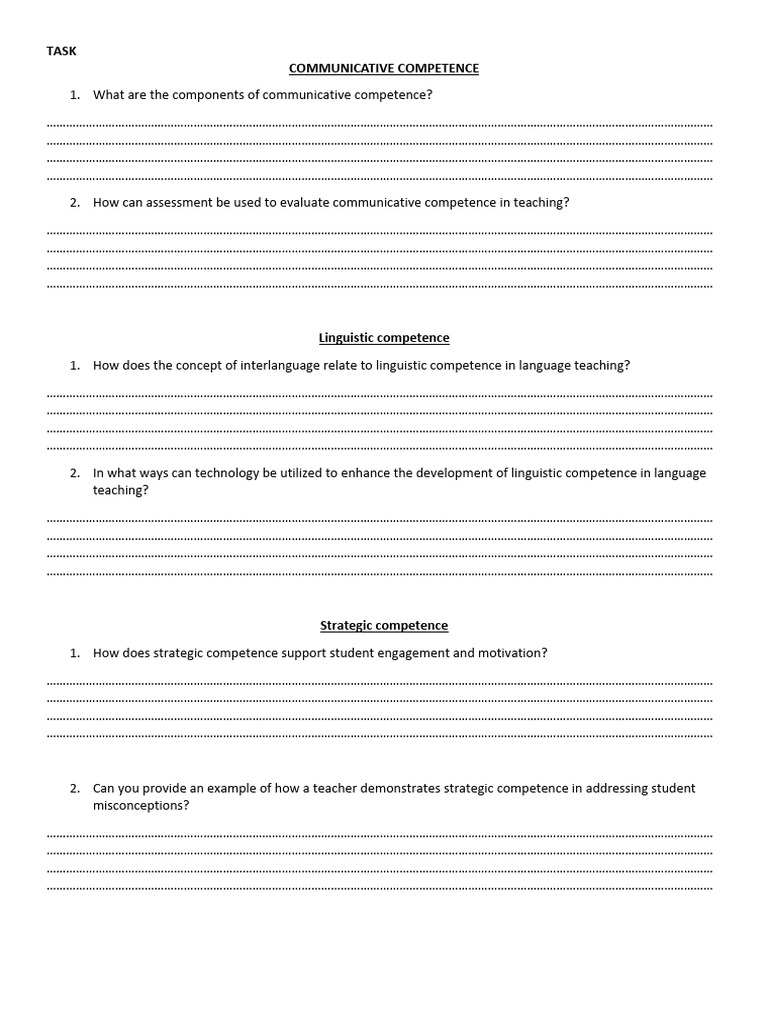 Task Communicative Competence | PDF | Human Communication | Learning