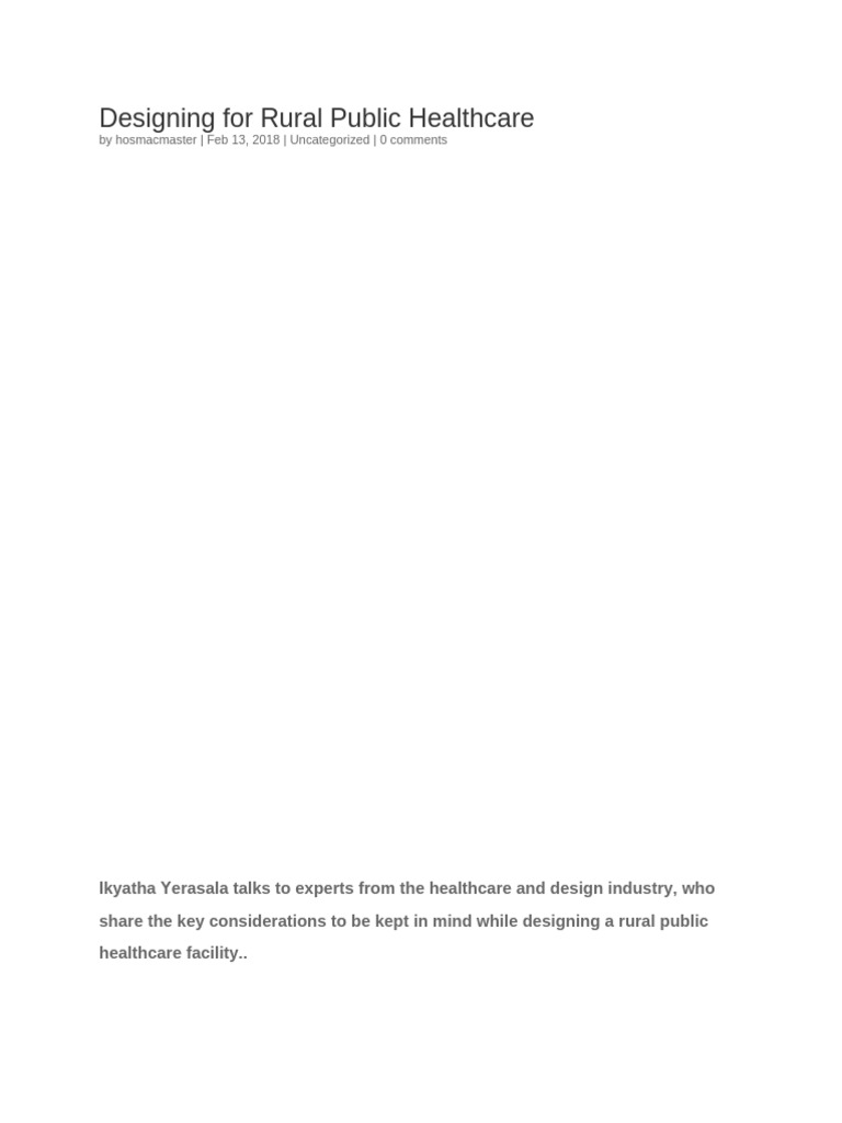 Rural Public Healthcare Facility Design | PDF | Green Building | Waste ...