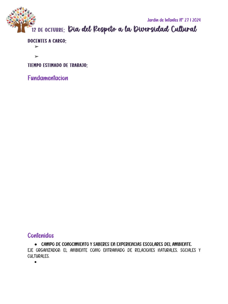Celebración del Respeto Cultural | PDF | Educación de la primera infancia