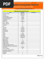 Comprehensive Pooja Items List | PDF | Foods