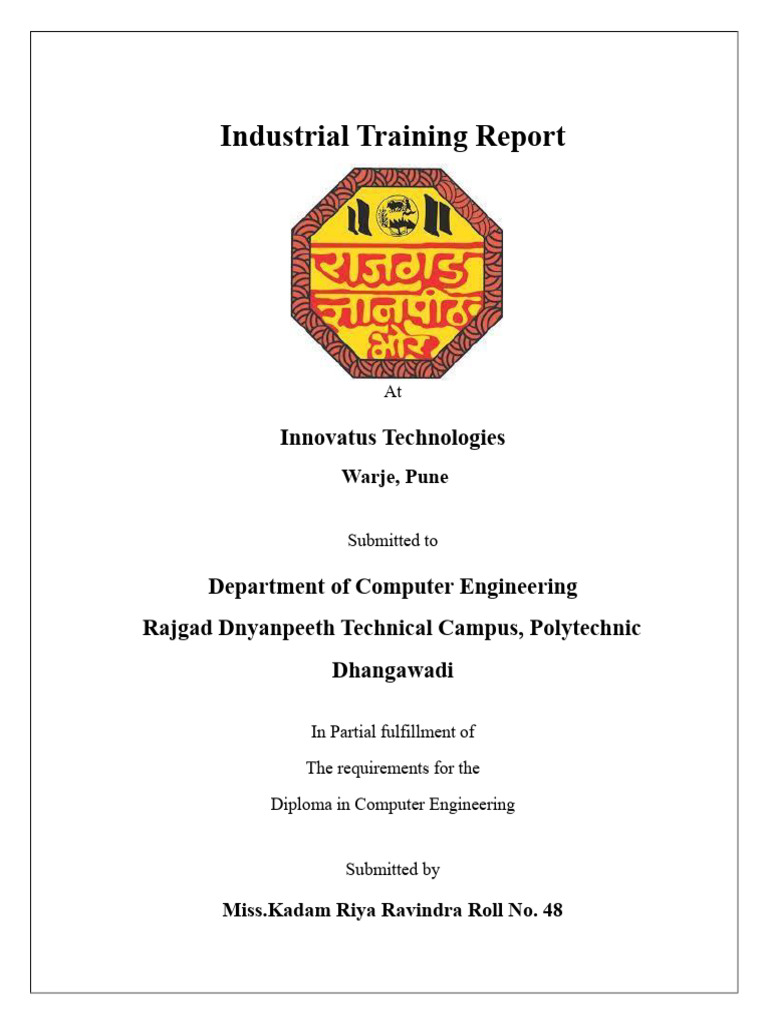 Riya Kadam's Industrial Training Report | PDF | Port (Computer ...