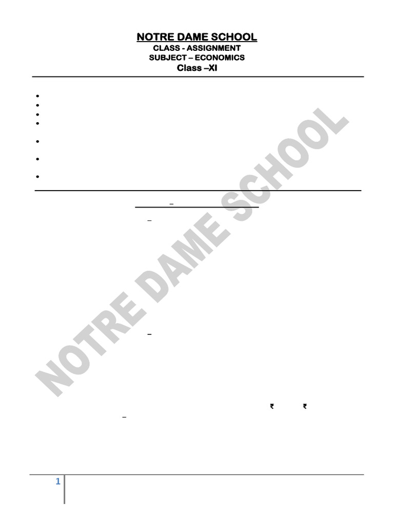 Eco sample paper notre dame school class xi set a 1 pdf cost