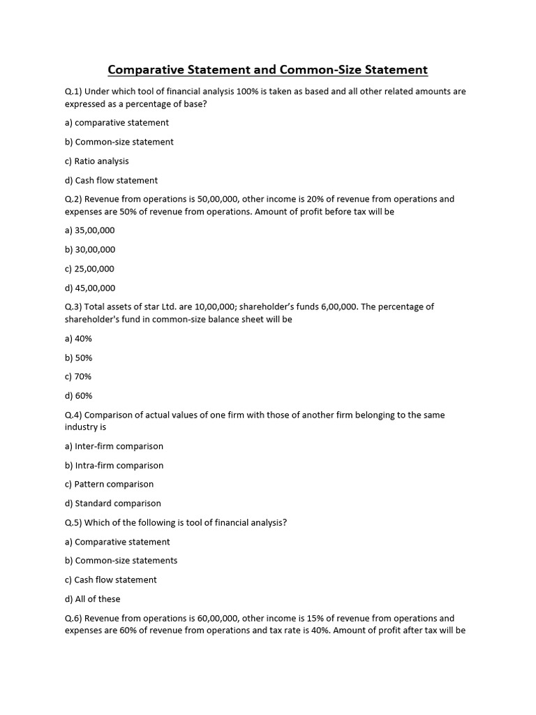 Comparative and Common-Size Statements | PDF