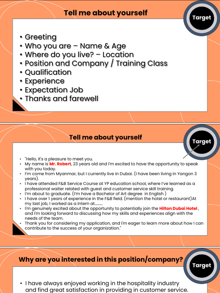 Job Interview Guide for F&B Position | PDF | Social Psychology