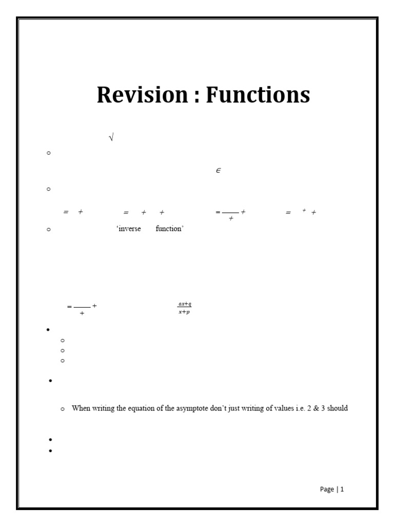 Grade 12 Maths Revision 2021 Functions Calculus | PDF | Function ...