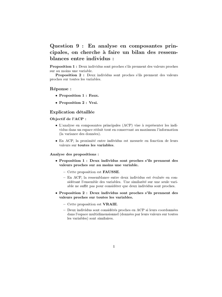 Proximité entre individus en ACP expliquée | PDF | Écart type | Moyenne