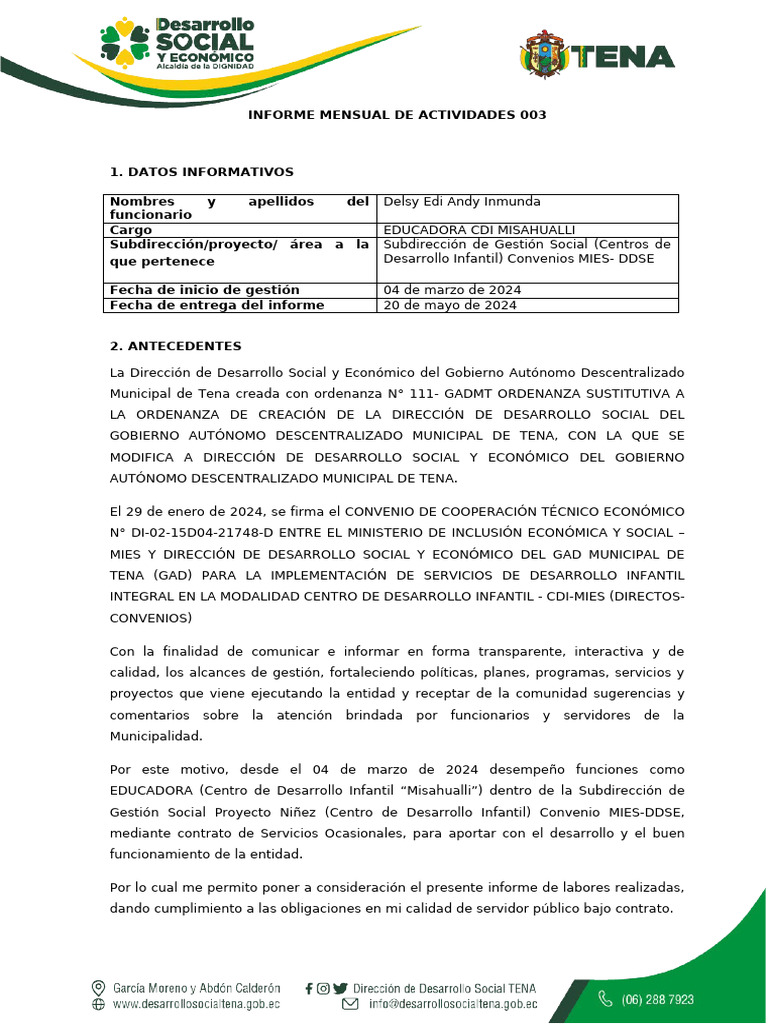 Informe Mensual de Actividades de 22 de Abril A 20 de Mayo de 2024.docx ...