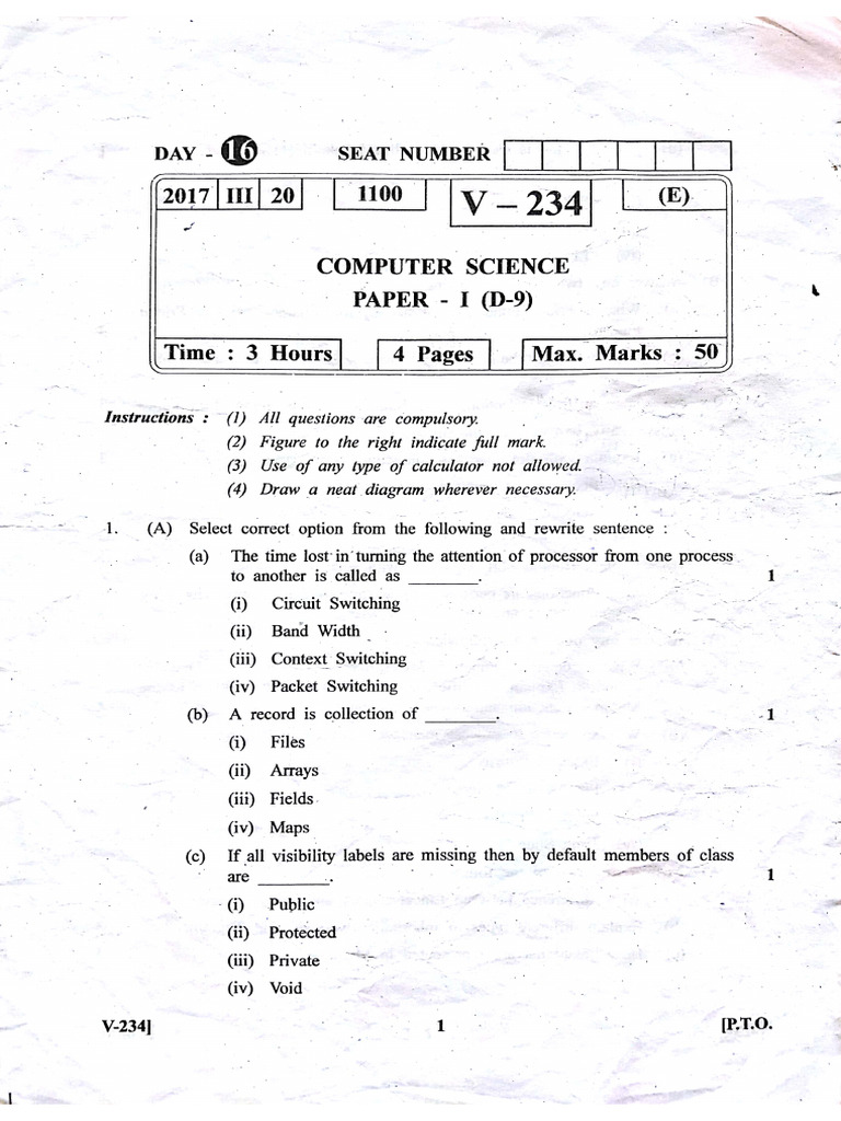 CS Paper-1 2017 | PDF