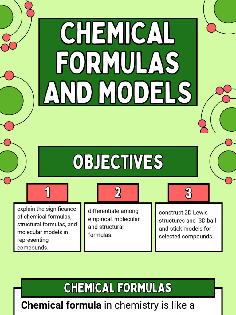 Understanding Chemical Formulas and Models | PDF | Chemical Bond ...