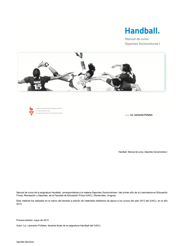 Manual de Handball para Educación Física | PDF | Pensamiento | Defensor ...