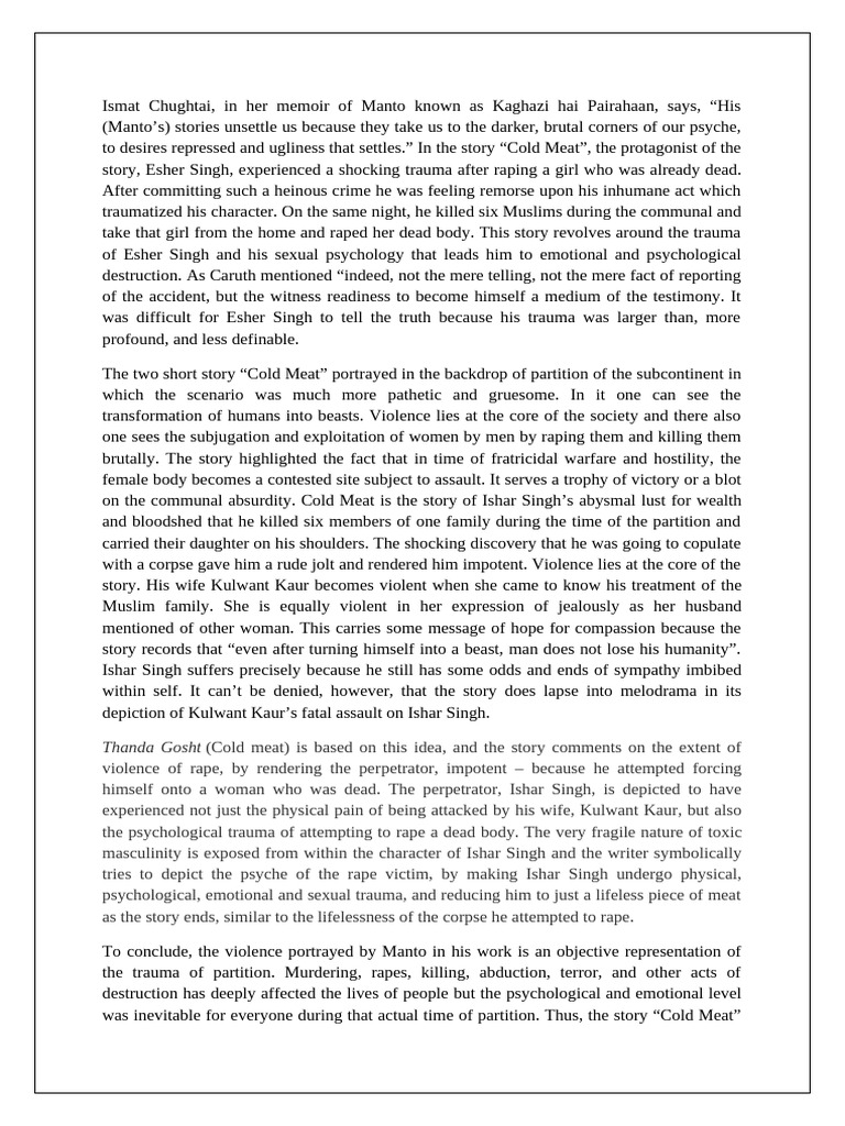 Horror of Partition | PDF | Rape | Psychological Trauma