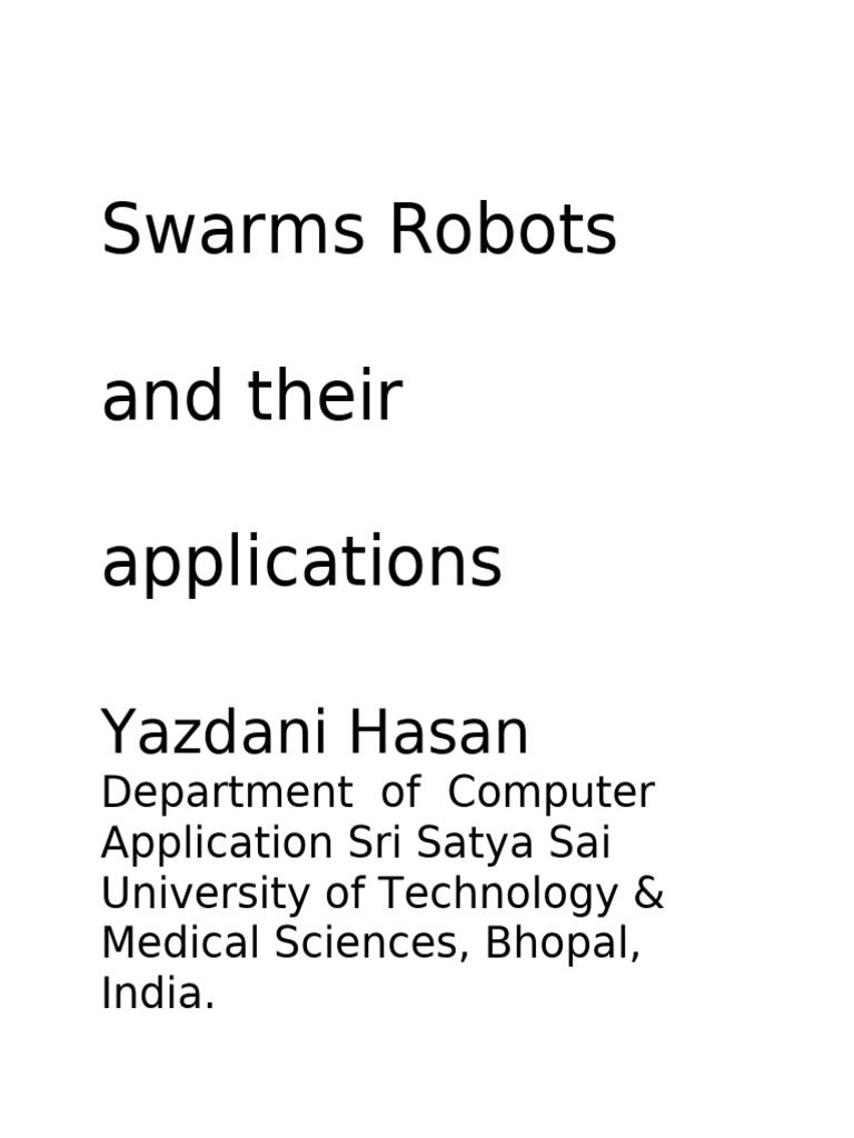 Applications of Swarm Robotics | PDF | Robot | Robotics