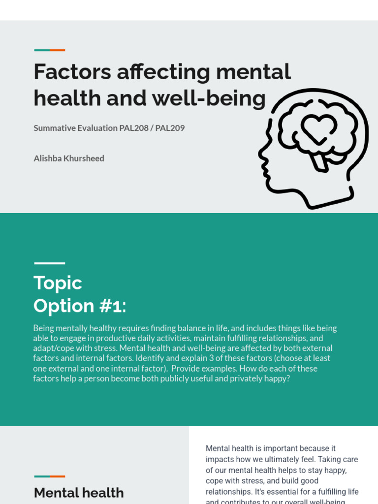 Key Factors Influencing Mental Health | PDF | Mental Health | Well Being