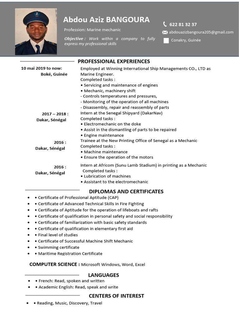 CV Aziz English | PDF | Senegal