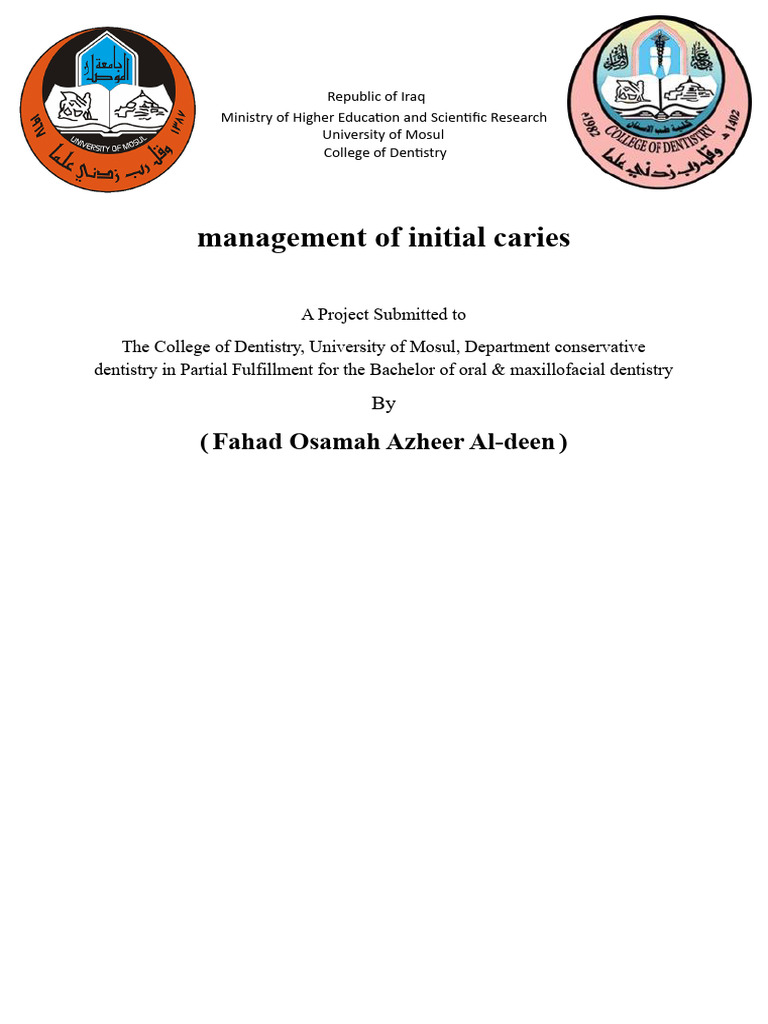 Management of Initial Caries in Dentistry | PDF | Tooth Enamel ...
