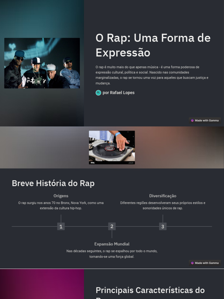 O Rap Uma Forma de Expressao | PDF | Música hip hop | Rap (gênero musical)