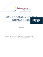 SWOT Analysis of SHG's Nurtured by Nirmaan-Goa