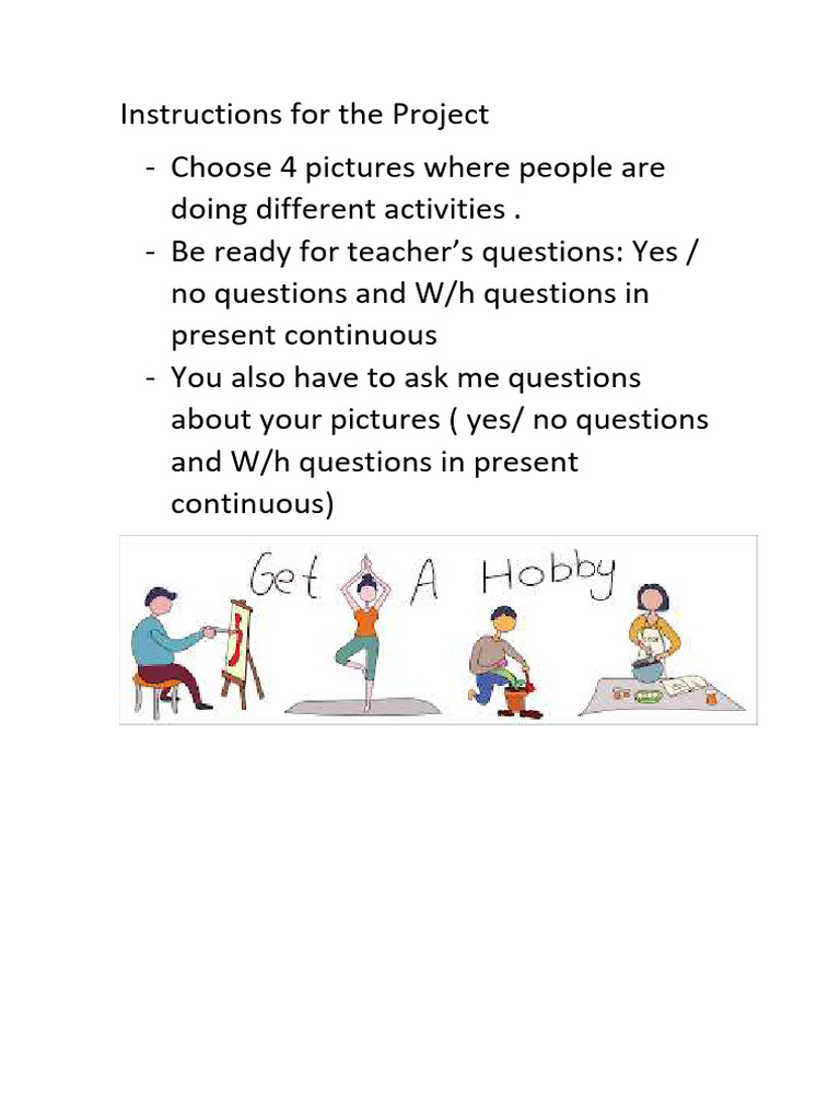 Project Instructions for Picture Activities | PDF