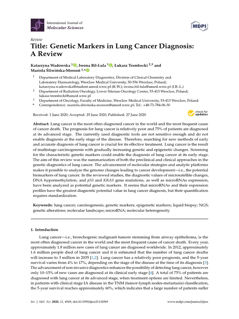 Title Genetic Markers in Lung Cancer Diagnosis | PDF | Polymerase Chain ...