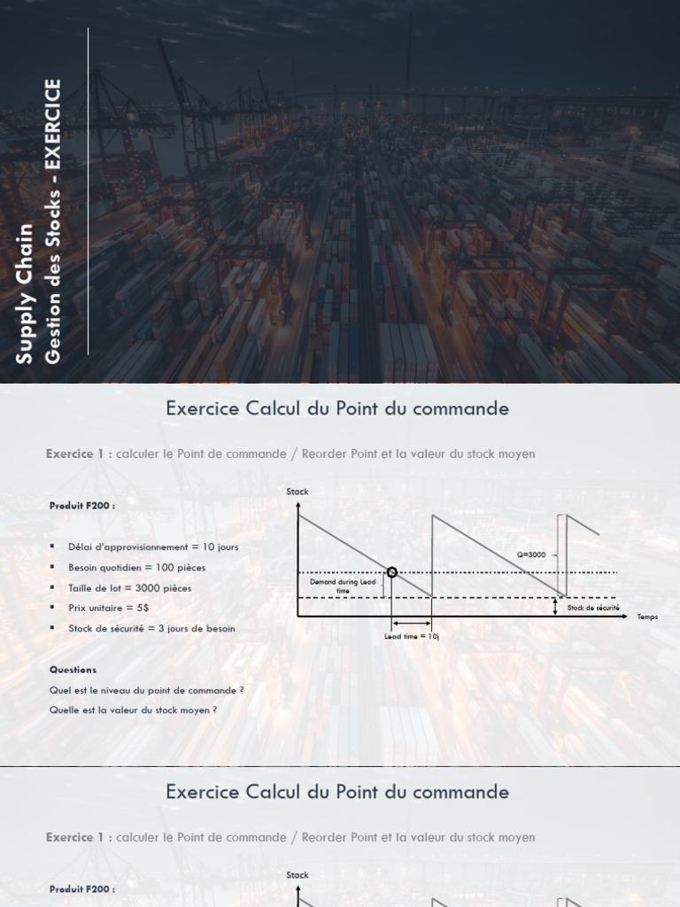 Calcul du Point de Commande et Stocks | PDF | Stock | Économie
