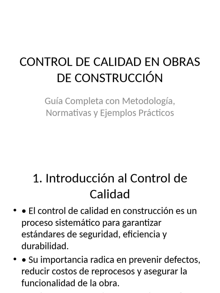 Control de Calidad en Construcción | PDF | Calidad (comercial)